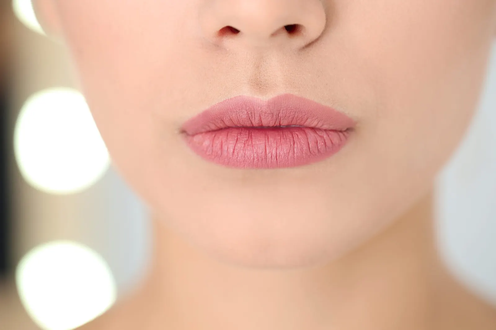 Natural lips, close-up, soft light